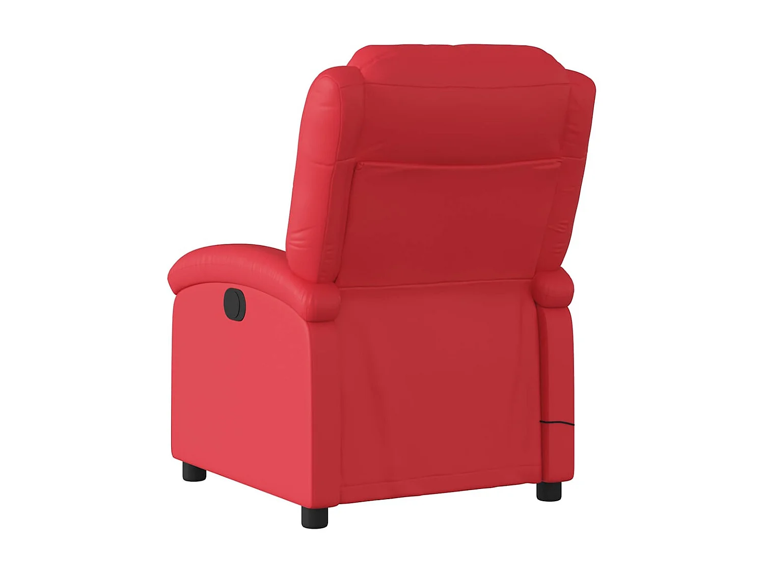 Poltrona massagens reclinável elétrica couro artif. vermelho SHL690304
