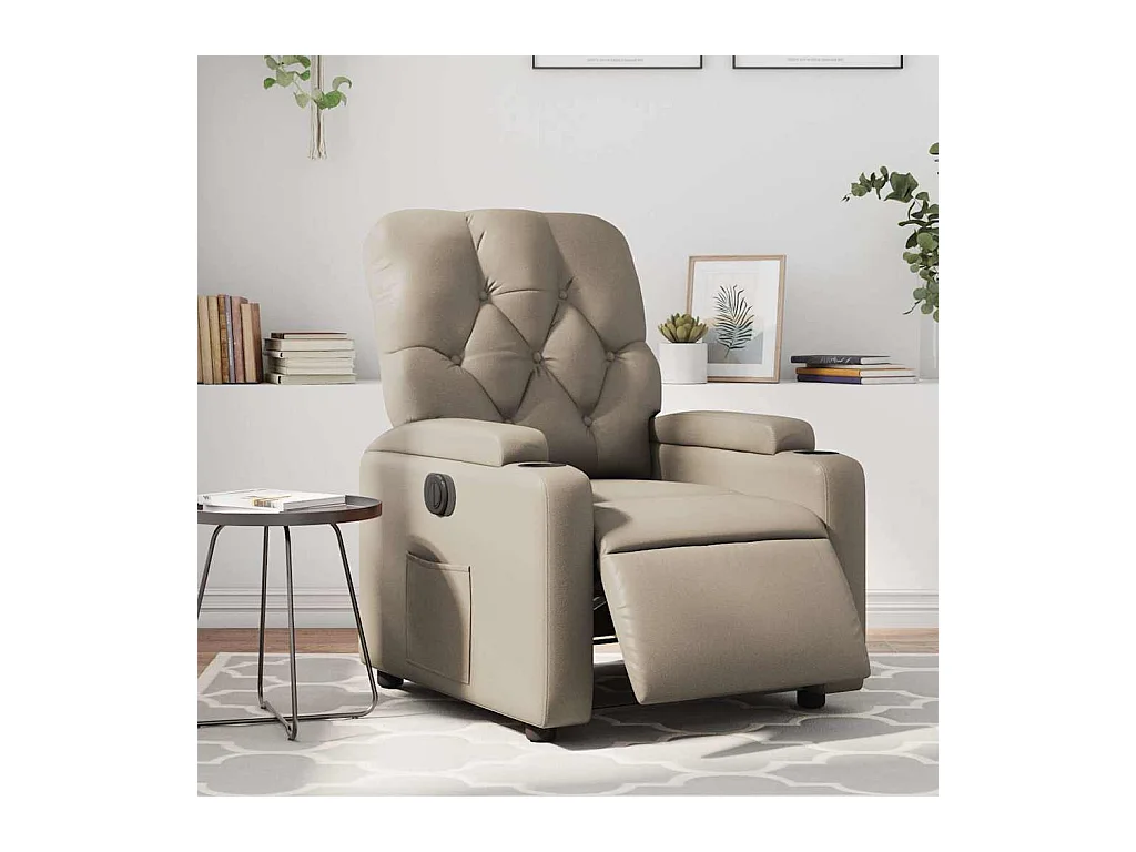Sillón de relax | Sillón reclinable eléctrico de cuero sintético color capuchino SHL9837
