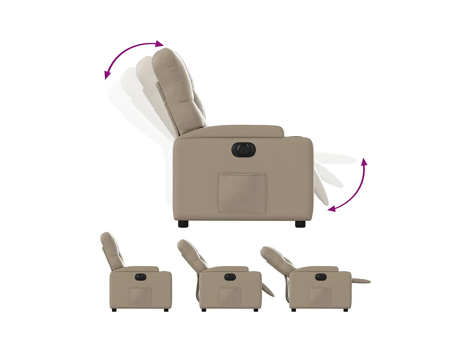 Sillón de relax | Sillón reclinable eléctrico de cuero sintético color capuchino SHL9837