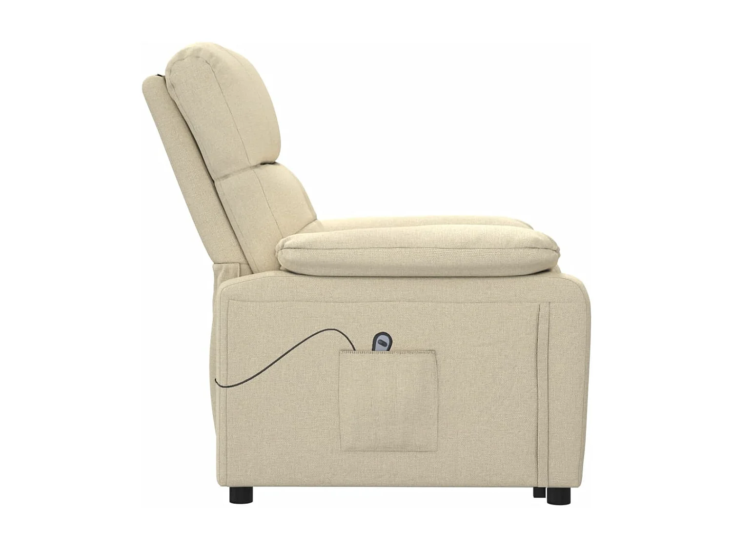 Fauteuil | Relaxstoel verstelbaar elektrisch stof crèmekleurig