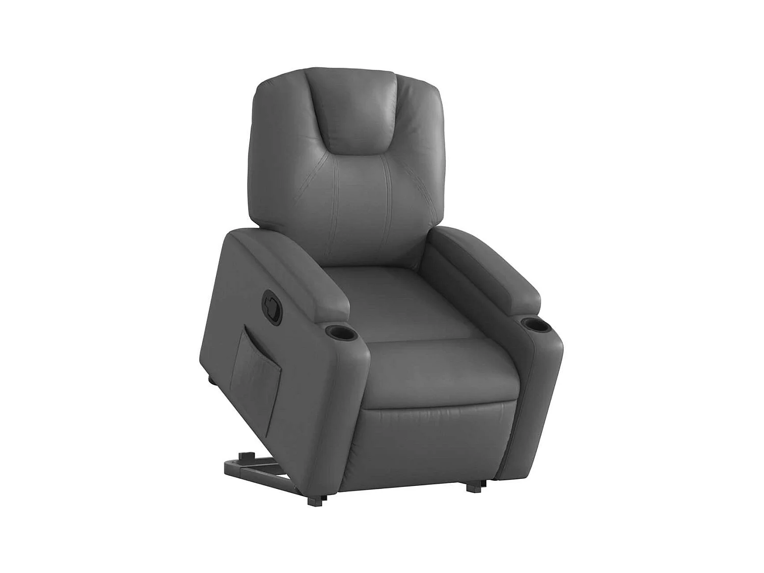 Sillón de relax | Sillón reclinable elevable cuero artificial gris SHL6837