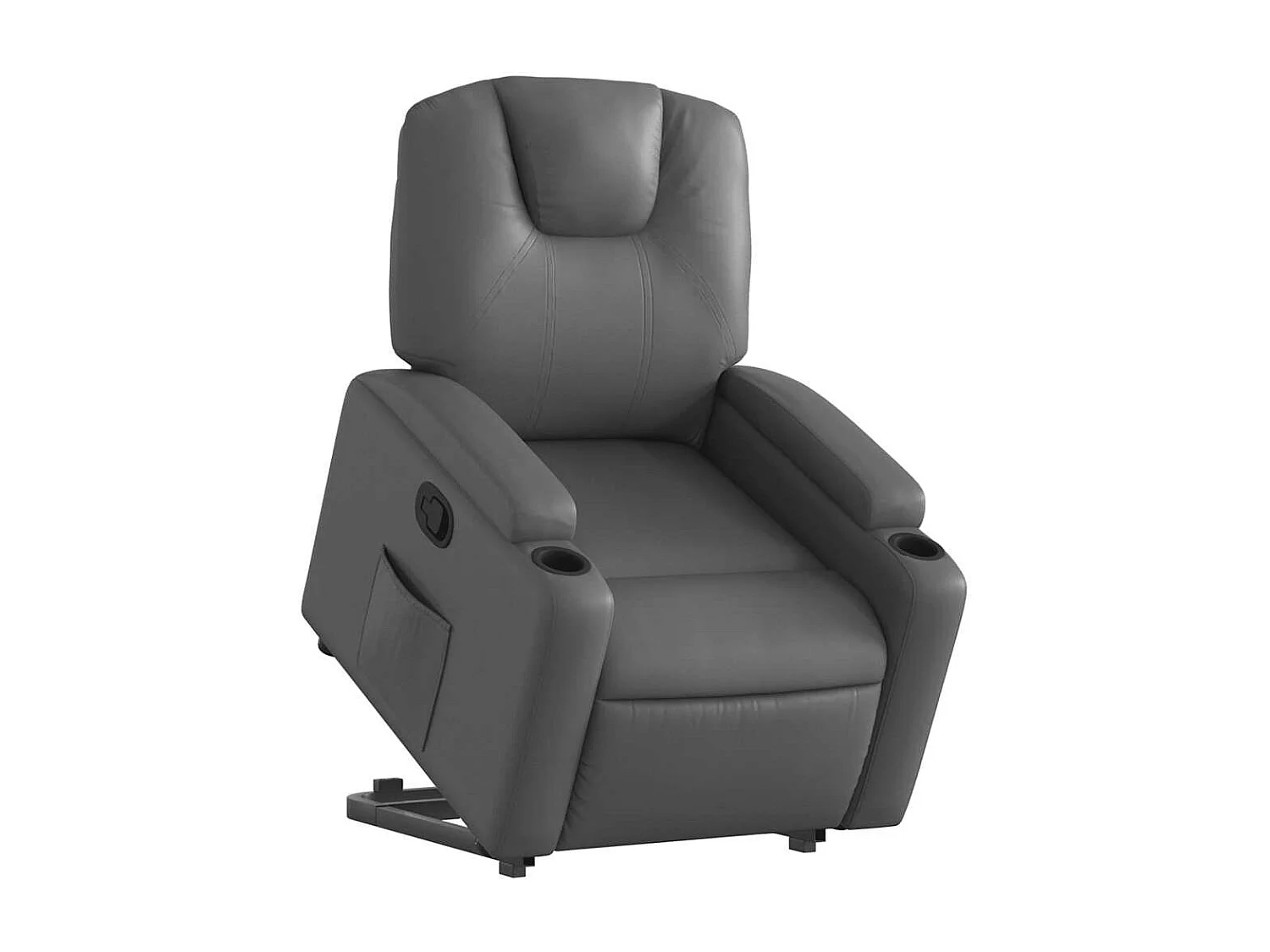 Fauteuil inclinable-Chaise de relax-Fauteuil salon Gris Similicuir SHL5478