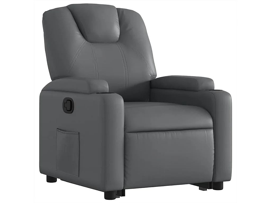 Fauteuil inclinable-Chaise de relax-Fauteuil salon Gris Similicuir SHL5478