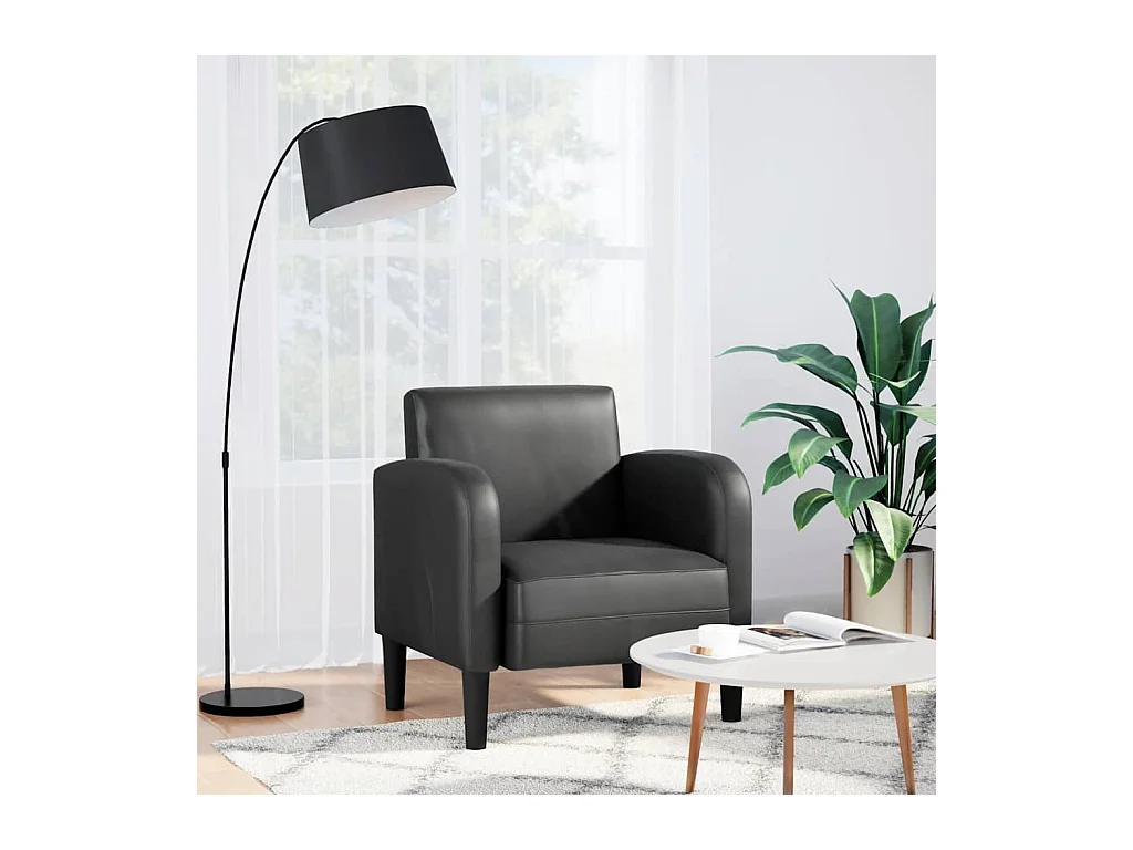 Sillón de relax con reposabrazos cuero sintético negro 54 cm SHL6382