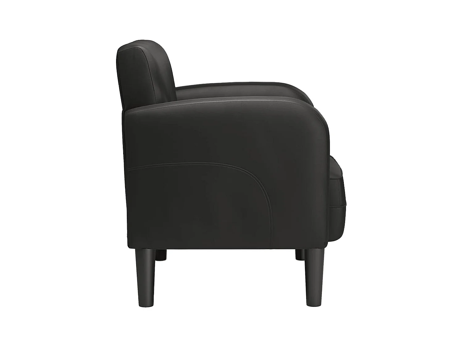 Sillón de relax con reposabrazos cuero sintético negro 54 cm SHL6382