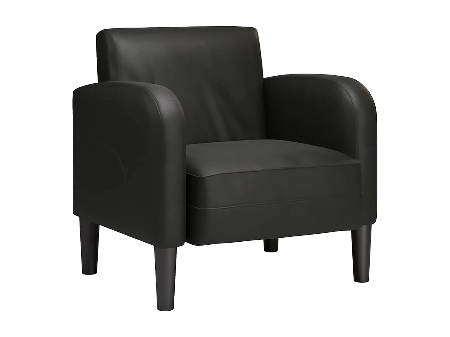 Fauteuil Salon-Chaise de relax avec accoudoirs noir 54 cm similicuir SHL1876