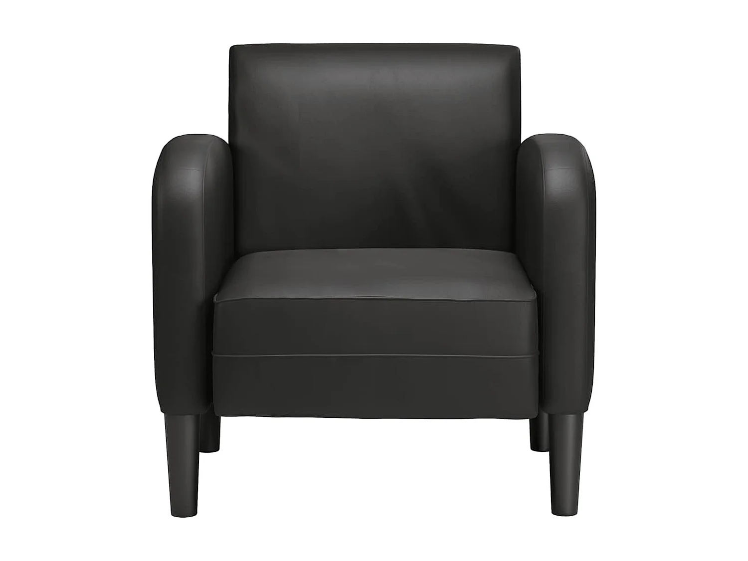 Fauteuil Salon-Chaise de relax avec accoudoirs noir 54 cm similicuir SHL1876