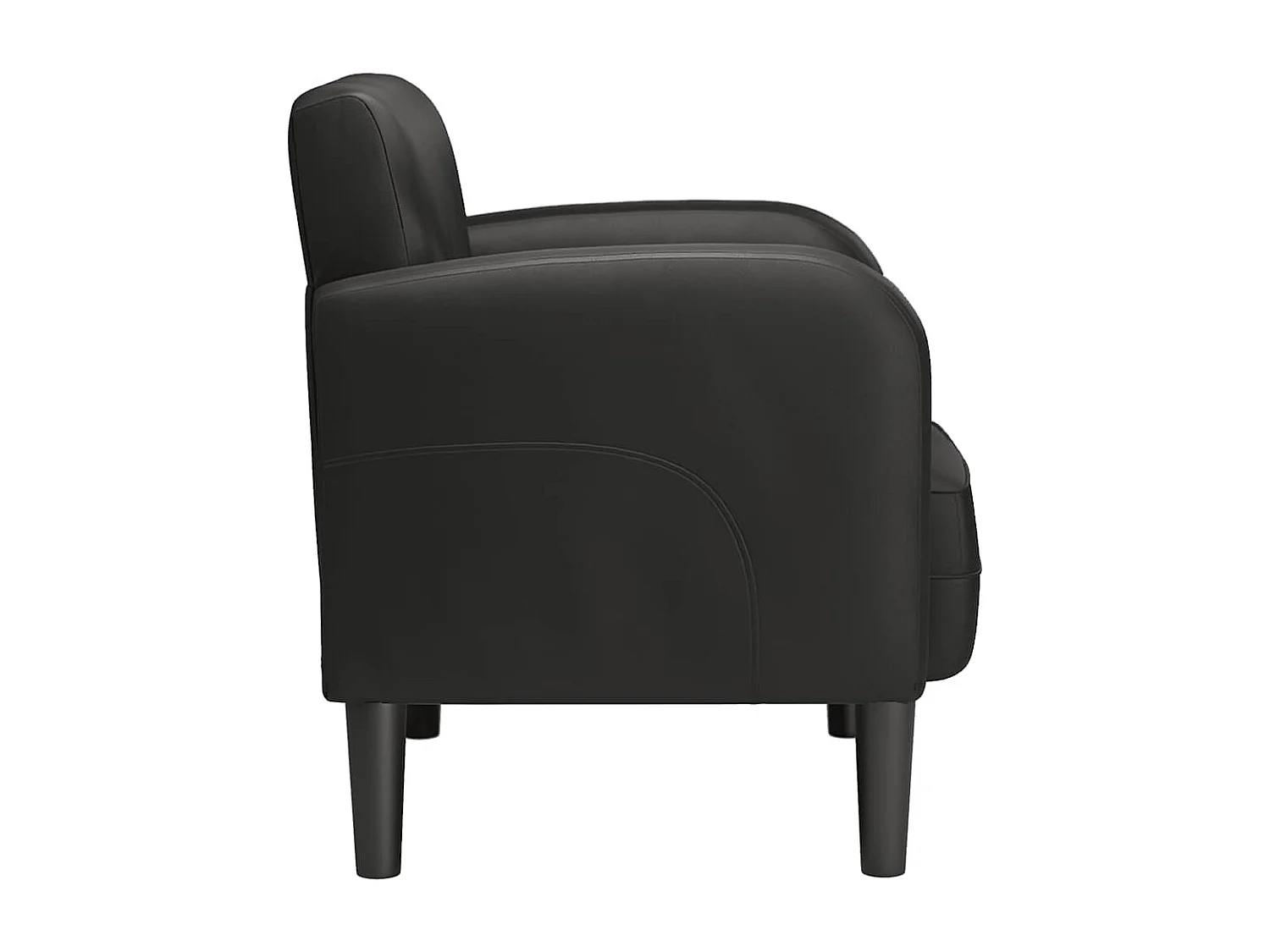 Fauteuil Salon-Chaise de relax avec accoudoirs noir 54 cm similicuir SHL1876