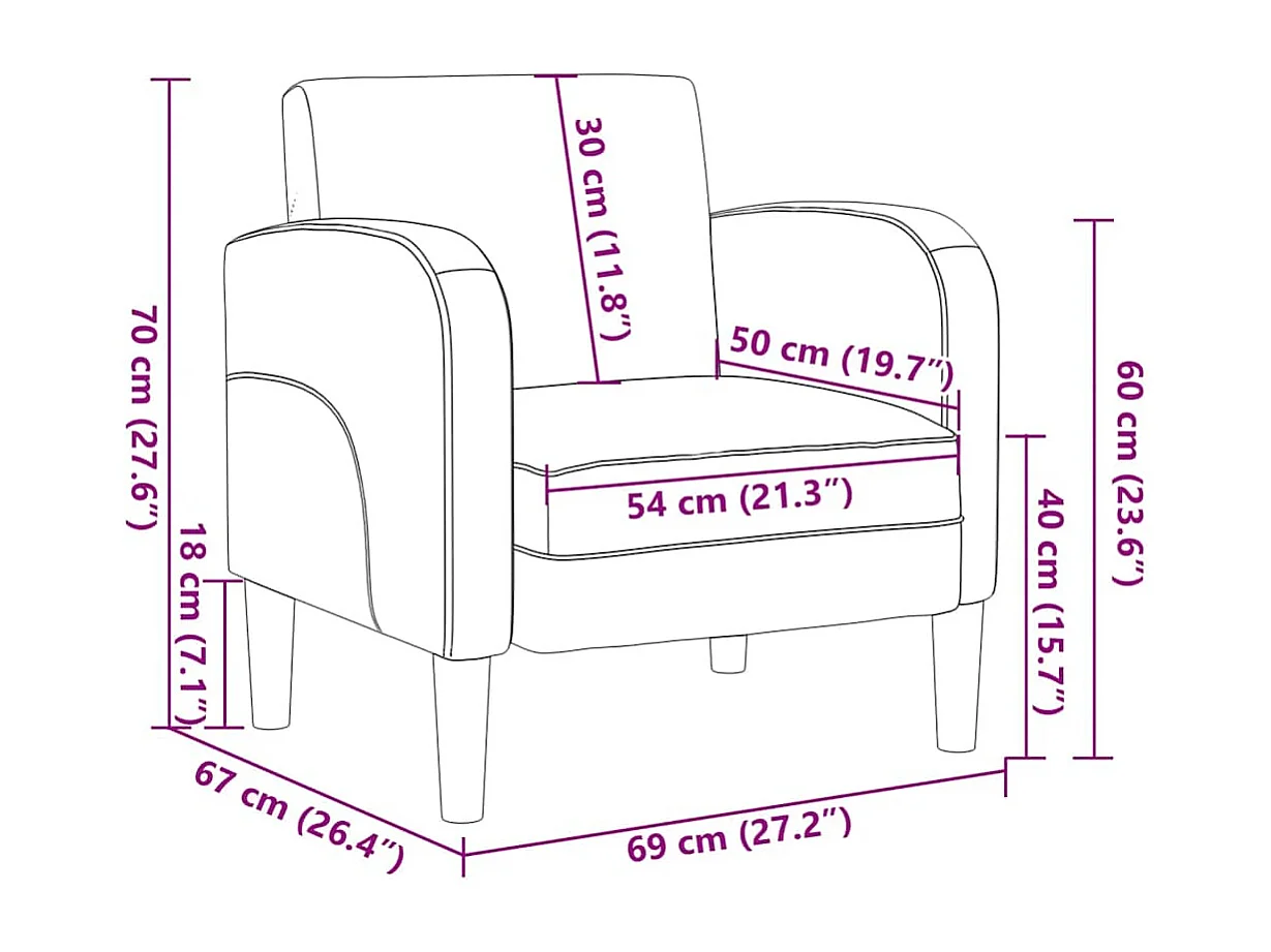Fauteuil Salon-Chaise de relax avec accoudoirs noir 54 cm similicuir SHL1876