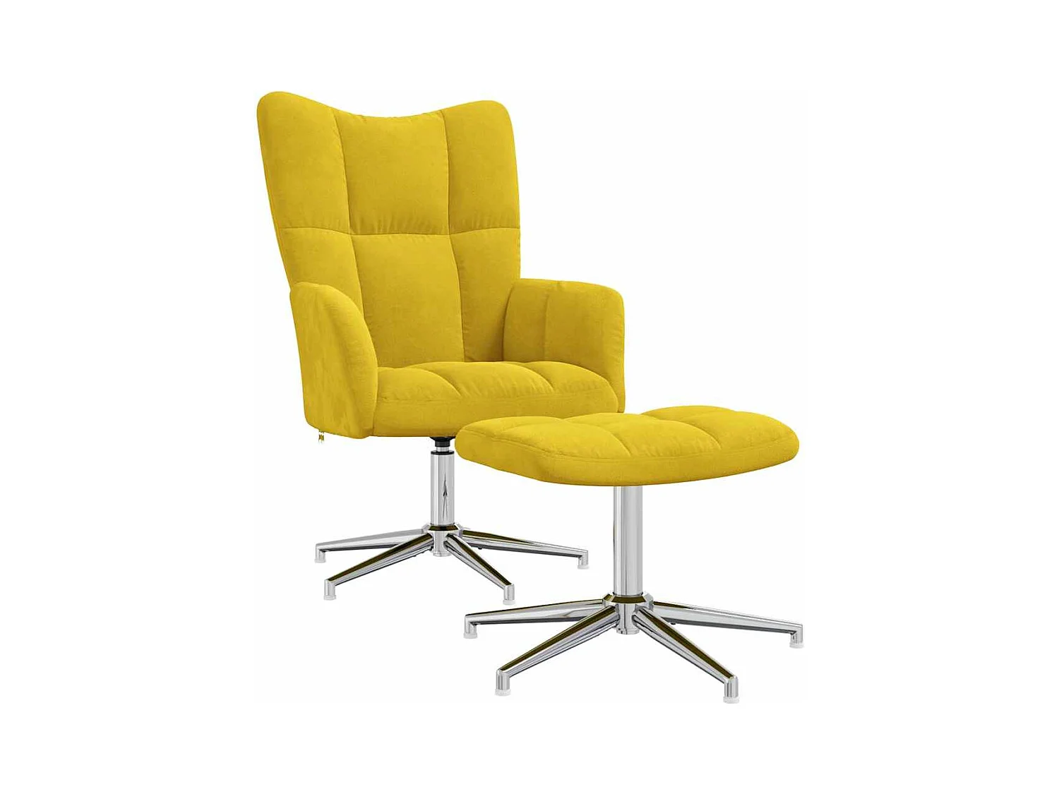 Sillón de relax | Silla de relax con taburete terciopelo amarillo mostaza SHL3521