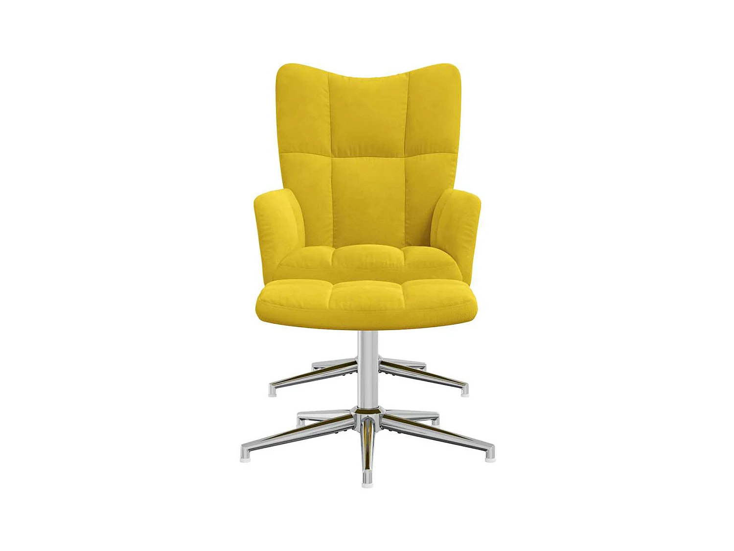 Sillón de relax | Silla de relax con taburete terciopelo amarillo mostaza SHL3521
