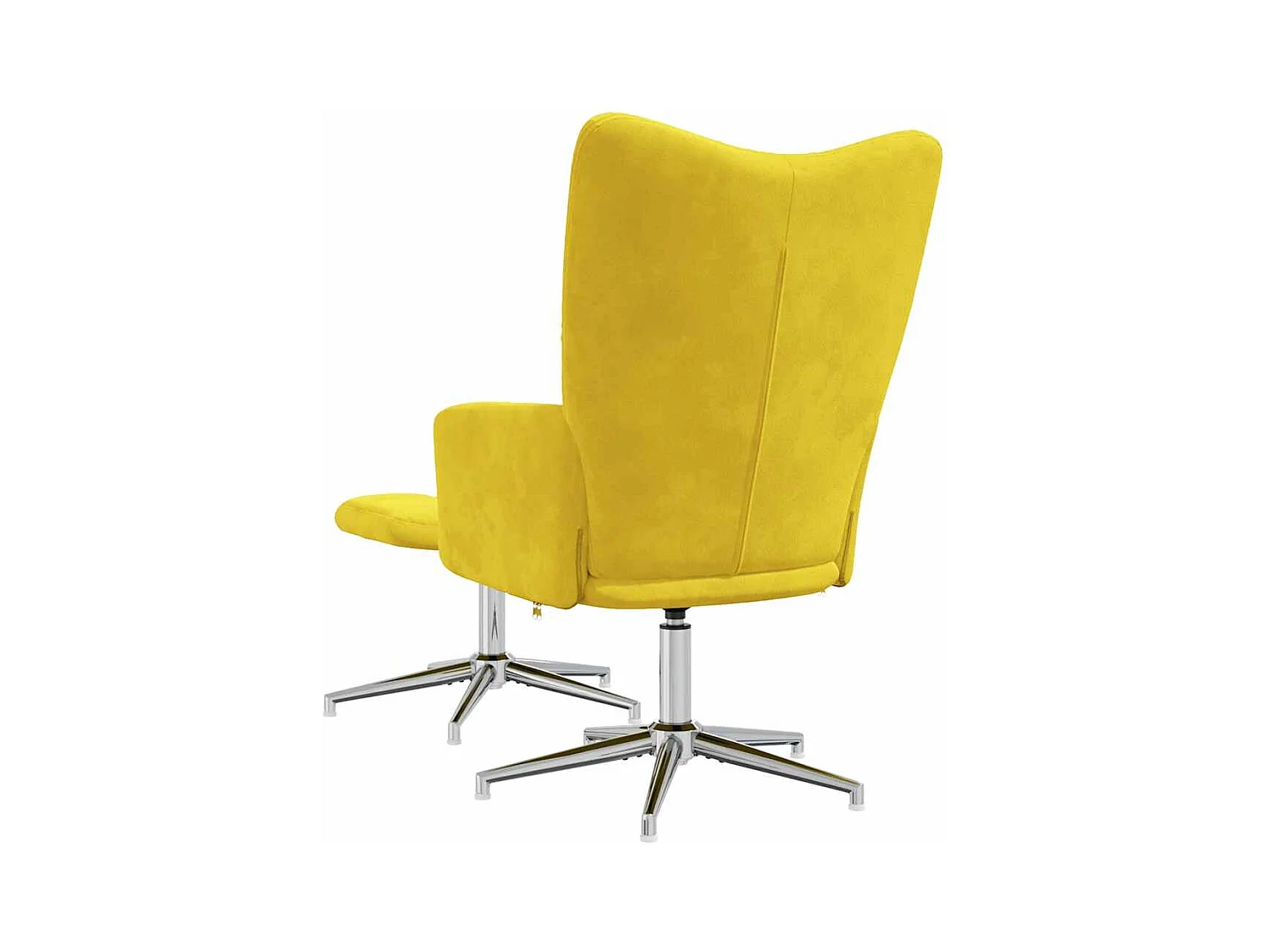 Sillón de relax | Silla de relax con taburete terciopelo amarillo mostaza SHL3521