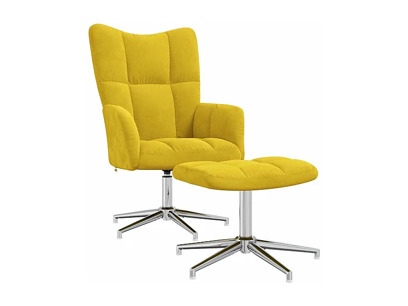 Poltrona | Cadeira Relax com banco veludo amarelo mostarda SHL129864