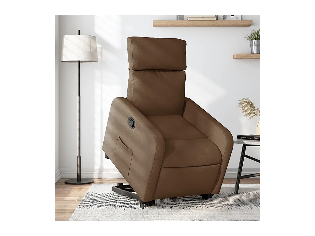 Sillón de relax | Silla | Sillón reclinable elevable de tela marrón SHL8040