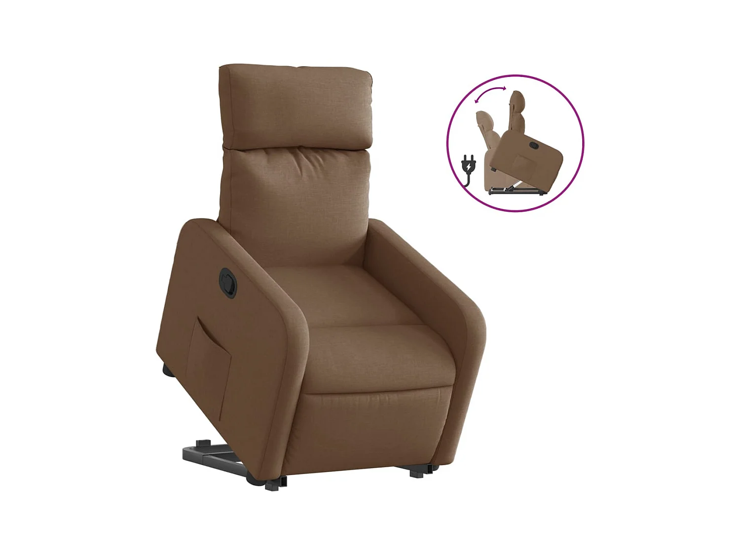 Fauteuil inclinable-Chaise de relax-Fauteuil TV Marron Tissu SHL4376