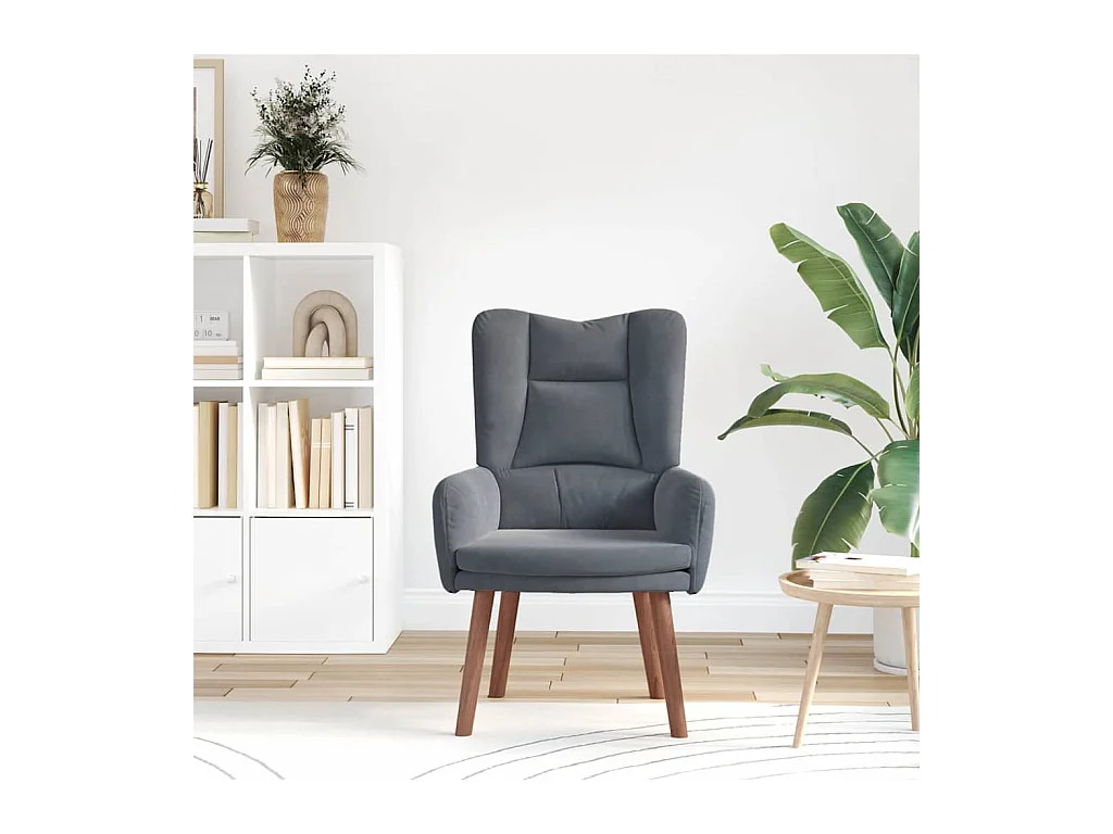 Sillón de relax | Silla Relax | Sillón de salón Gris oscuro 63x67x94 cm Terciopelo SHL4191