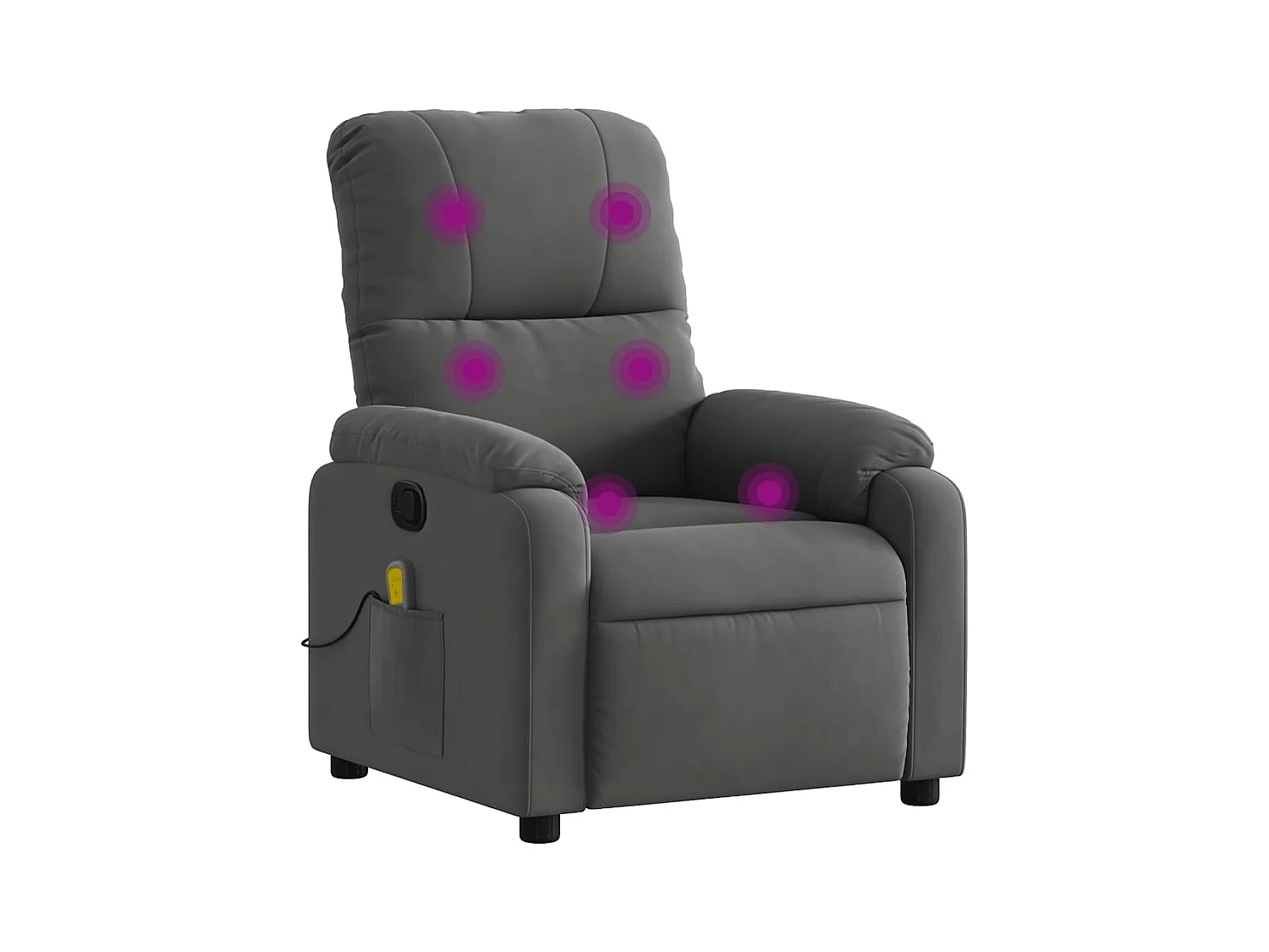 Fauteuil inclinable-Fauteuil salon de massage gris foncé tissu microfibre SHL2125