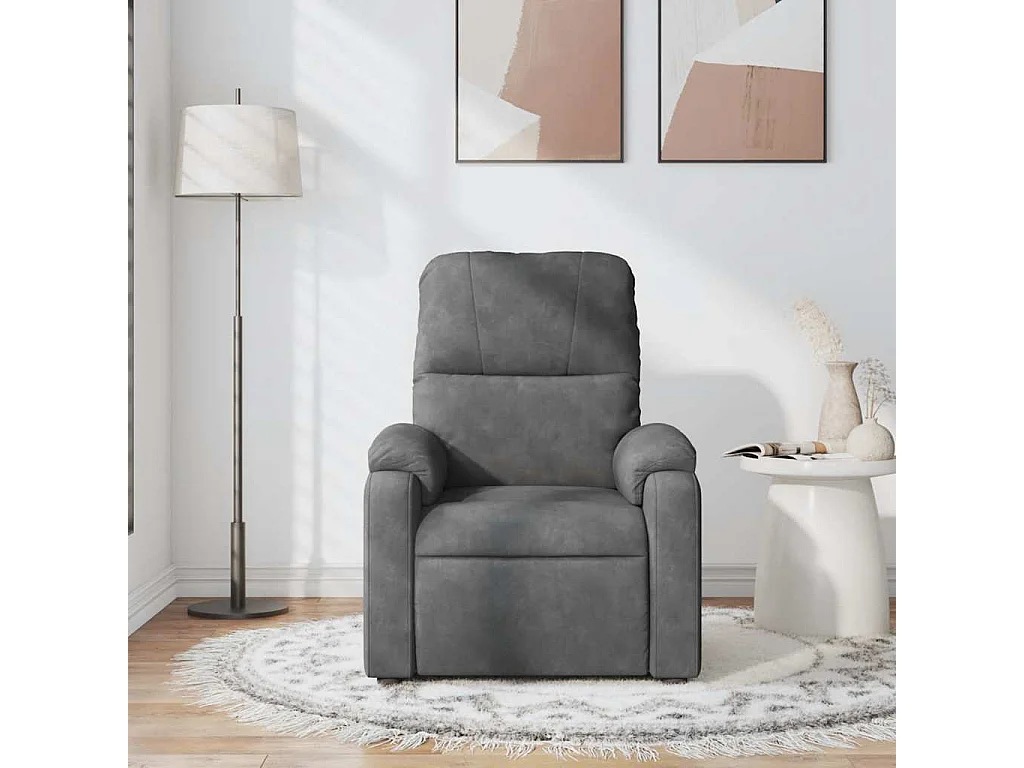 Sillón de relax | Sillón reclinable de masaje tela de microfibra gris oscuro SHL8052
