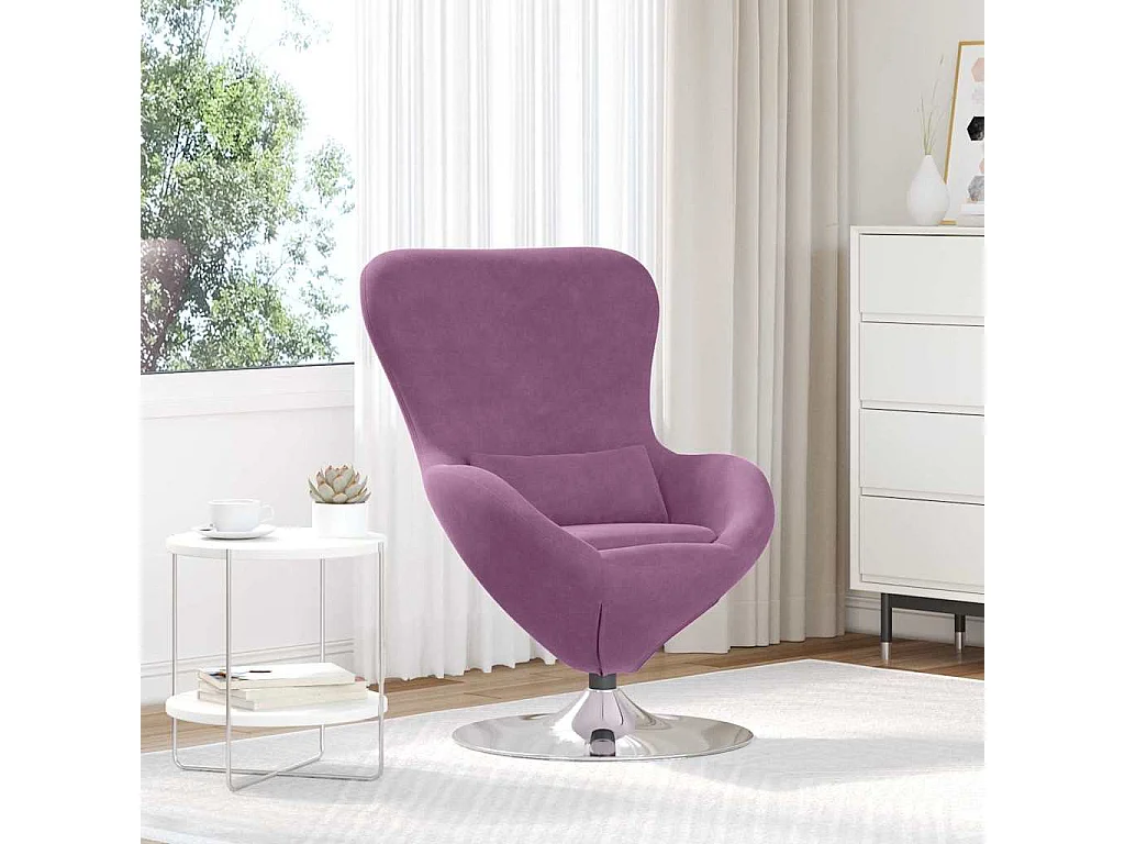 Eiersessel | Relaxsessel indoor Lila 63x73x90 cm Samt SHL87167