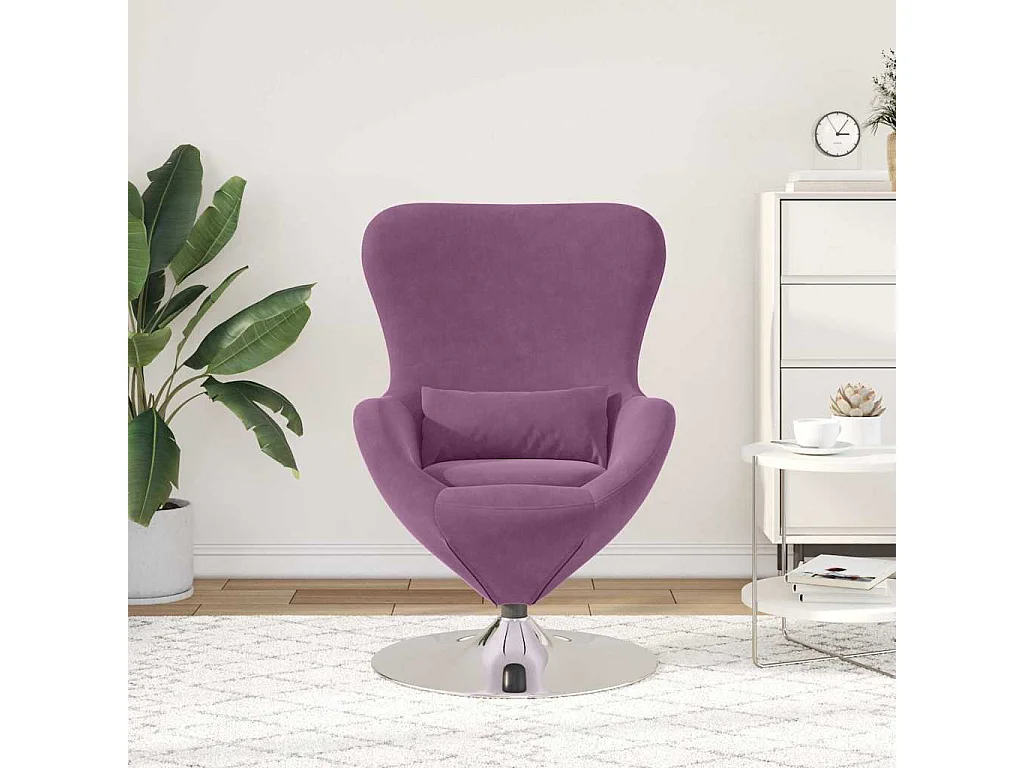 Eiersessel | Relaxsessel indoor Lila 63x73x90 cm Samt SHL87167
