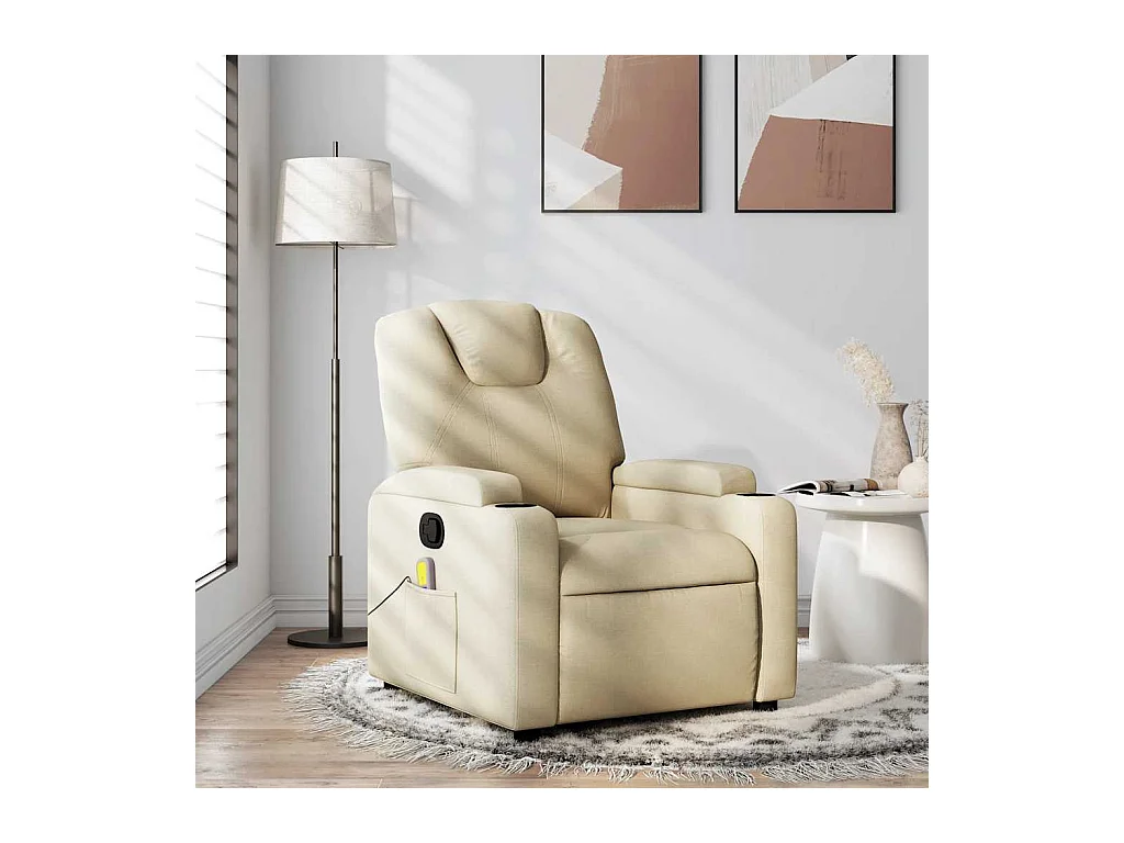 Sillón de salón | Silla | Sillón de masaje reclinable de tela crema SHL2812