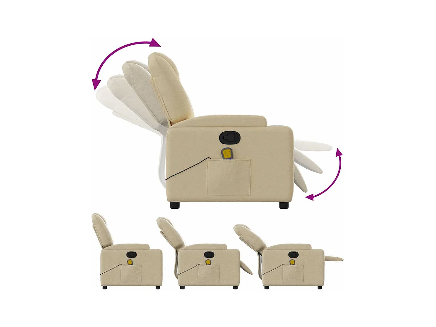 Sillón de salón | Silla | Sillón de masaje reclinable de tela crema SHL2812