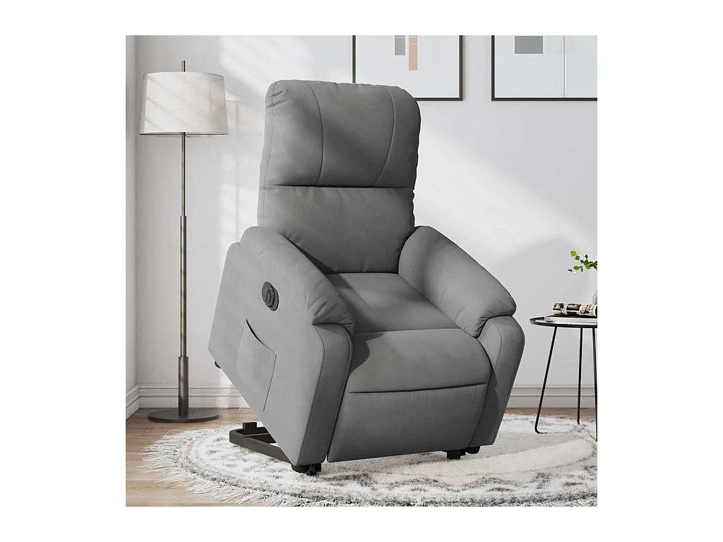 Silla de relax | Sillón eléctrico reclinable elevable tela microfibra gris SHL3158