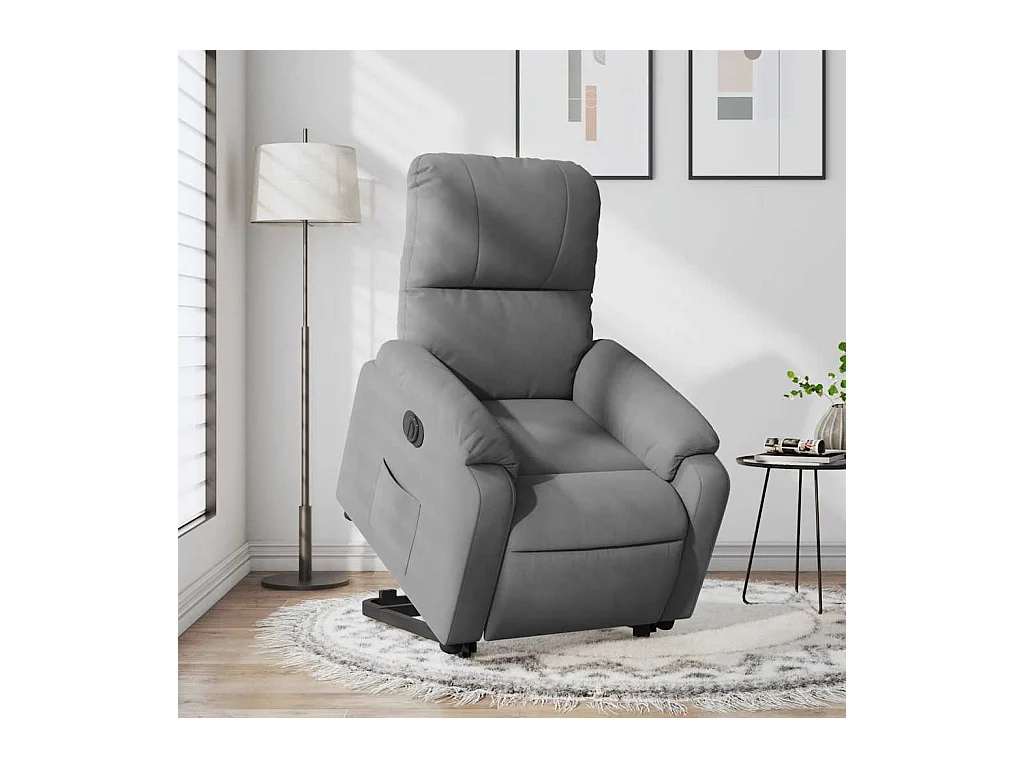 Silla de relax | Sillón eléctrico reclinable elevable tela microfibra gris SHL3158