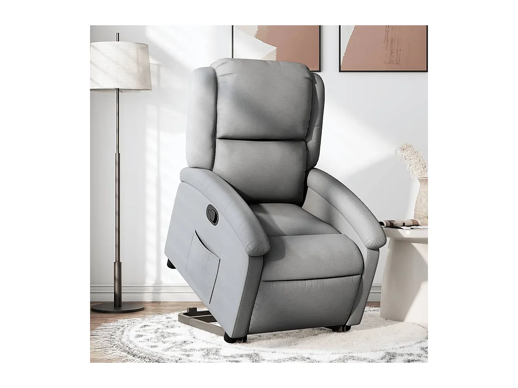 Sillón de relax | Silla | Sillón reclinable elevable de tela gris claro SHL4131