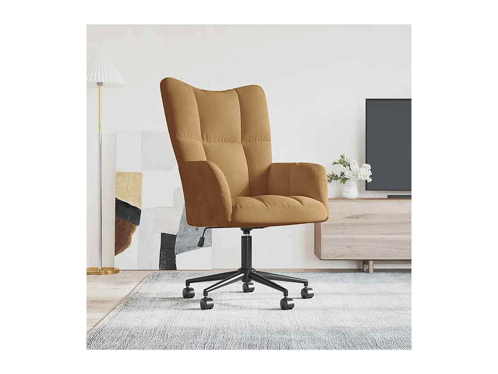 Sillón de relax | Silla de relax de terciopelo marrón SHL6410