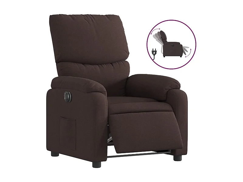 Fauteuil inclinable électrique-Chaise de relax-Fauteuil salon Marron foncé Tissu SHL2170