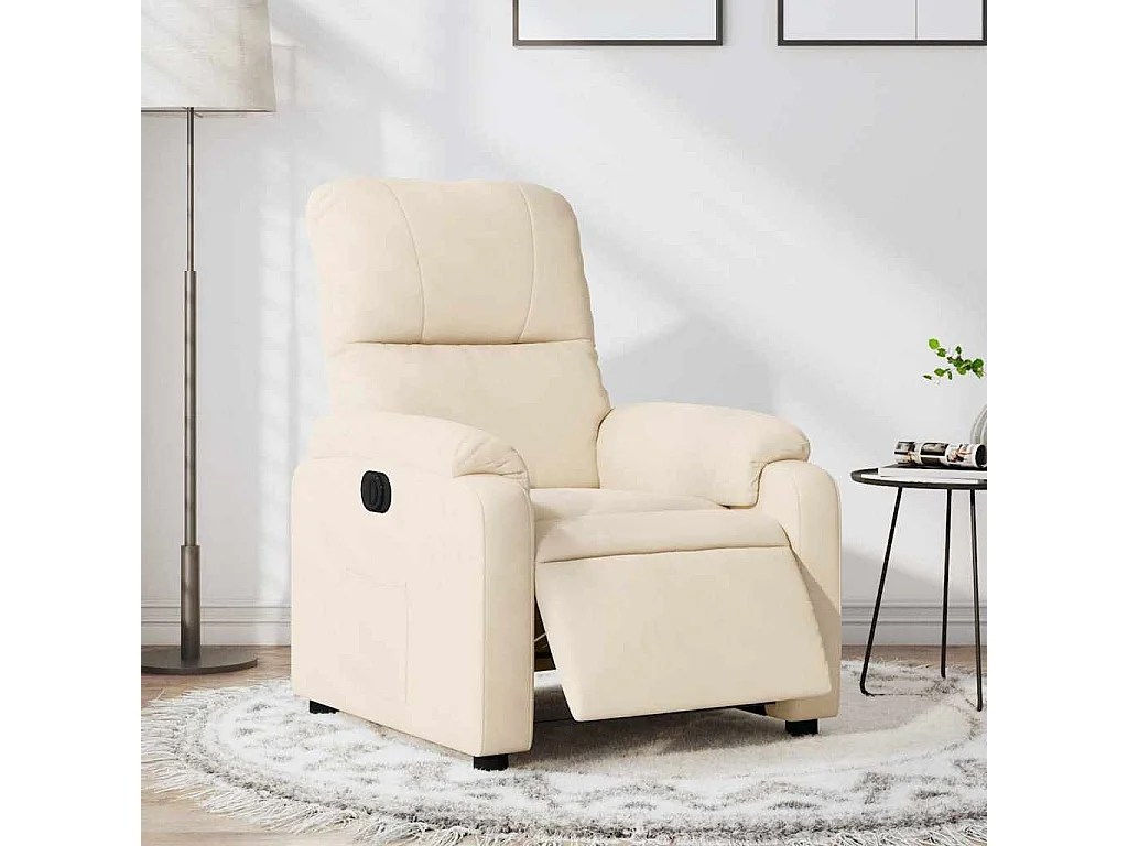 Relaxstoel | Fauteuil elektrisch verstelbaar microvezelstof beige