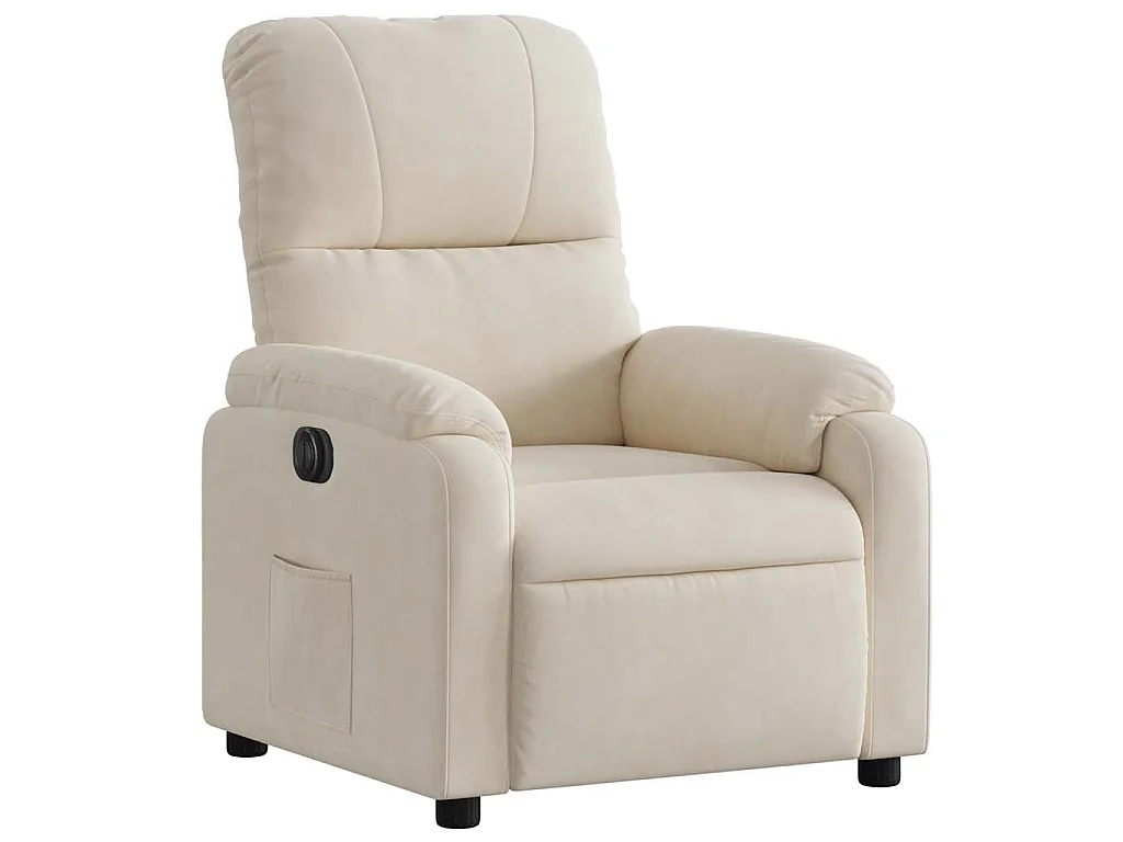 Relaxstoel | Fauteuil elektrisch verstelbaar microvezelstof beige