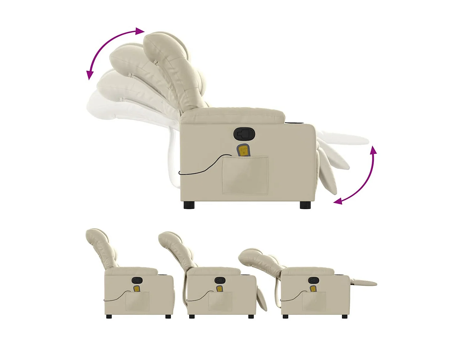 Massagesessel Creme Kunstleder SHL76148