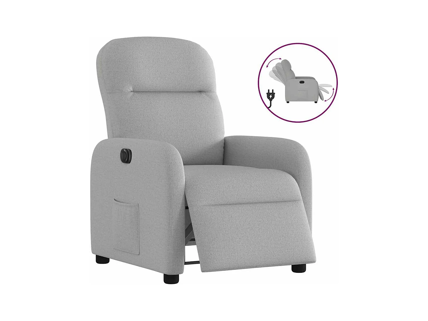 Sillón de relax | Silla | Sillón reclinable eléctrico de tela gris nube SHL5694