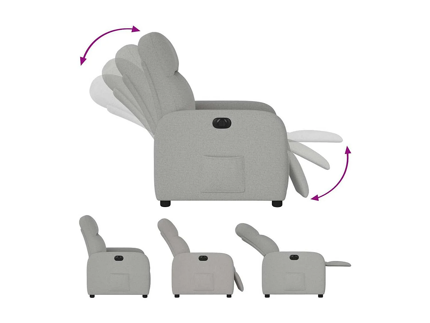 Sillón de relax | Silla | Sillón reclinable eléctrico de tela gris nube SHL5694
