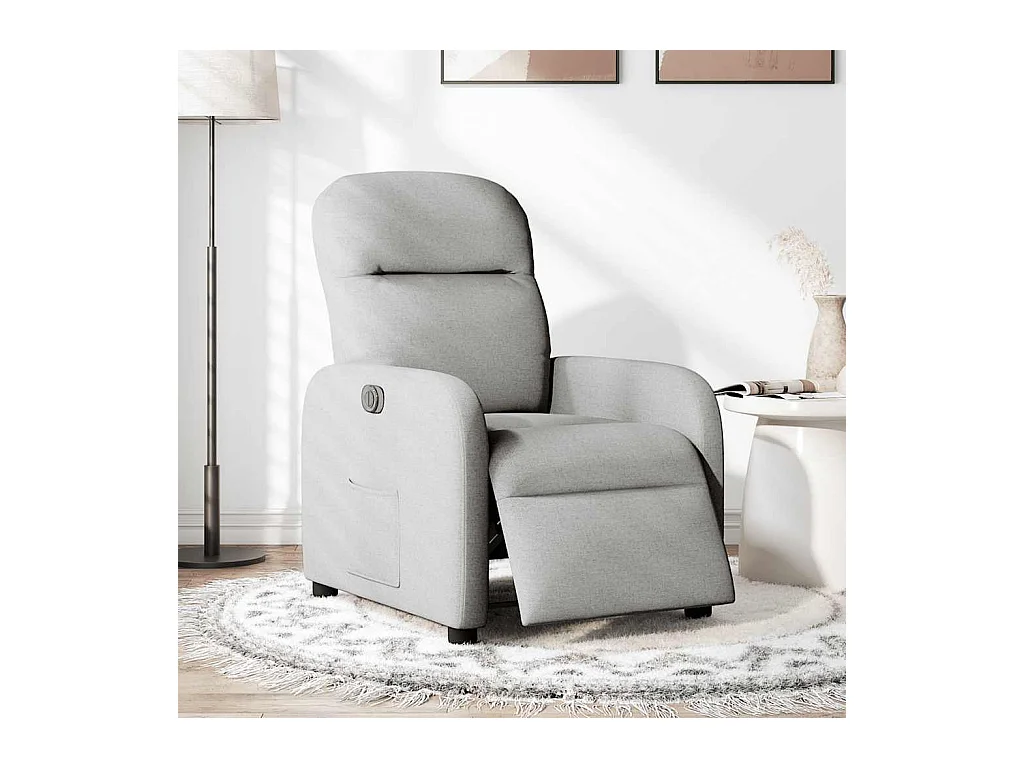 Fauteuil inclinable électrique-Chaise de relax-Fauteuil TV gris nuage tissu SHL1069