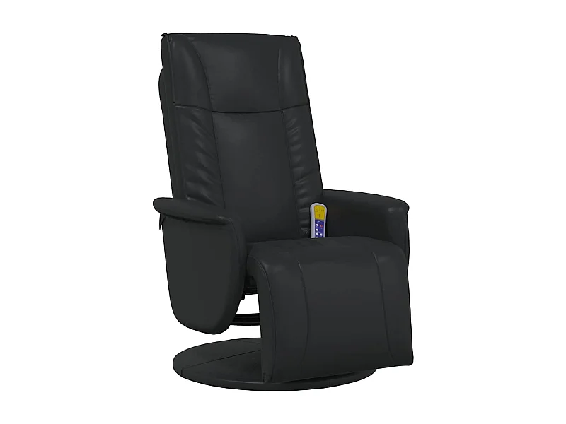Sillón de relax | Sillón reclinable masaje con reposapiés cuero sintético negro SHL9098