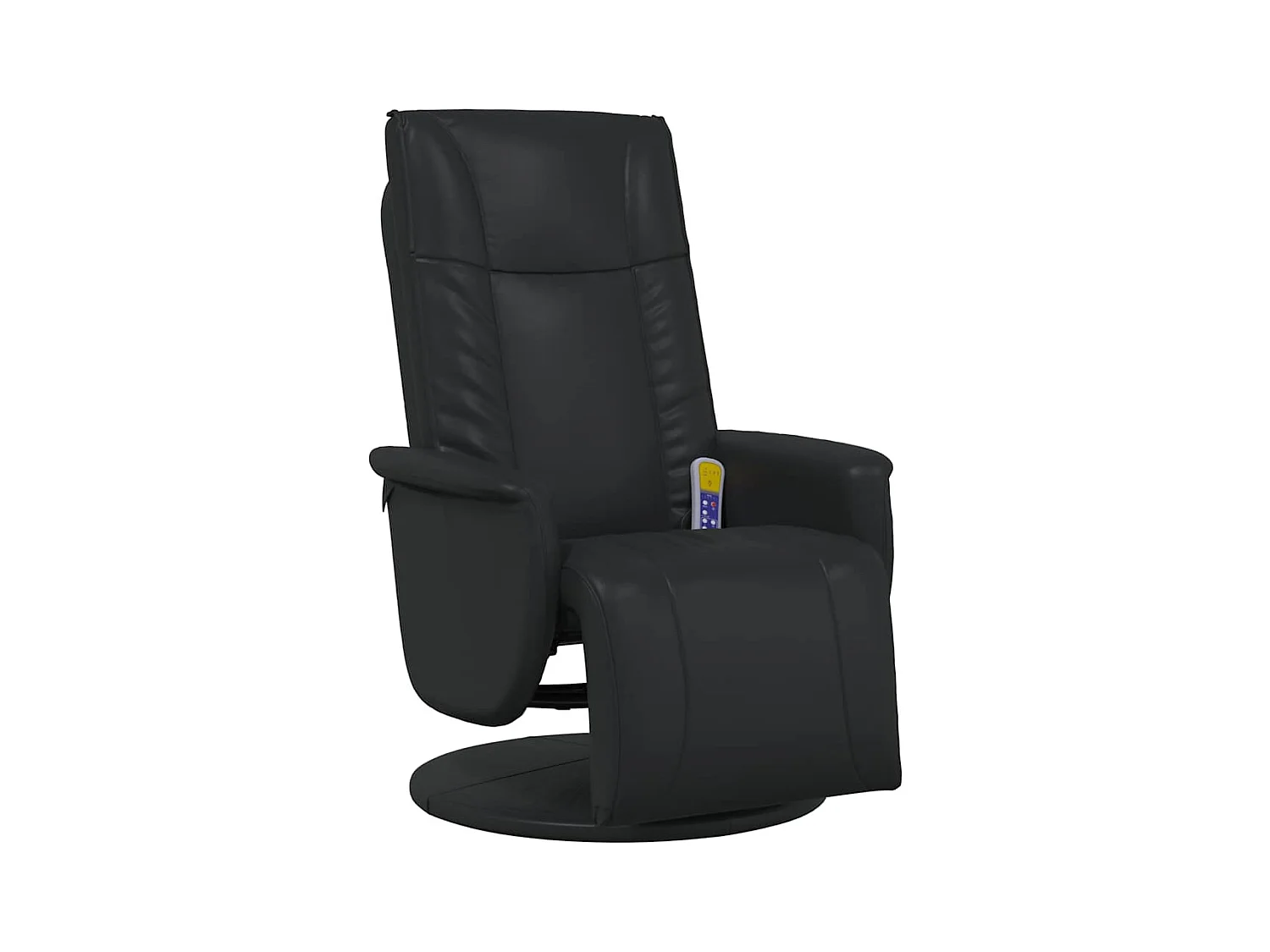 Sillón de relax | Sillón reclinable masaje con reposapiés cuero sintético negro SHL9098