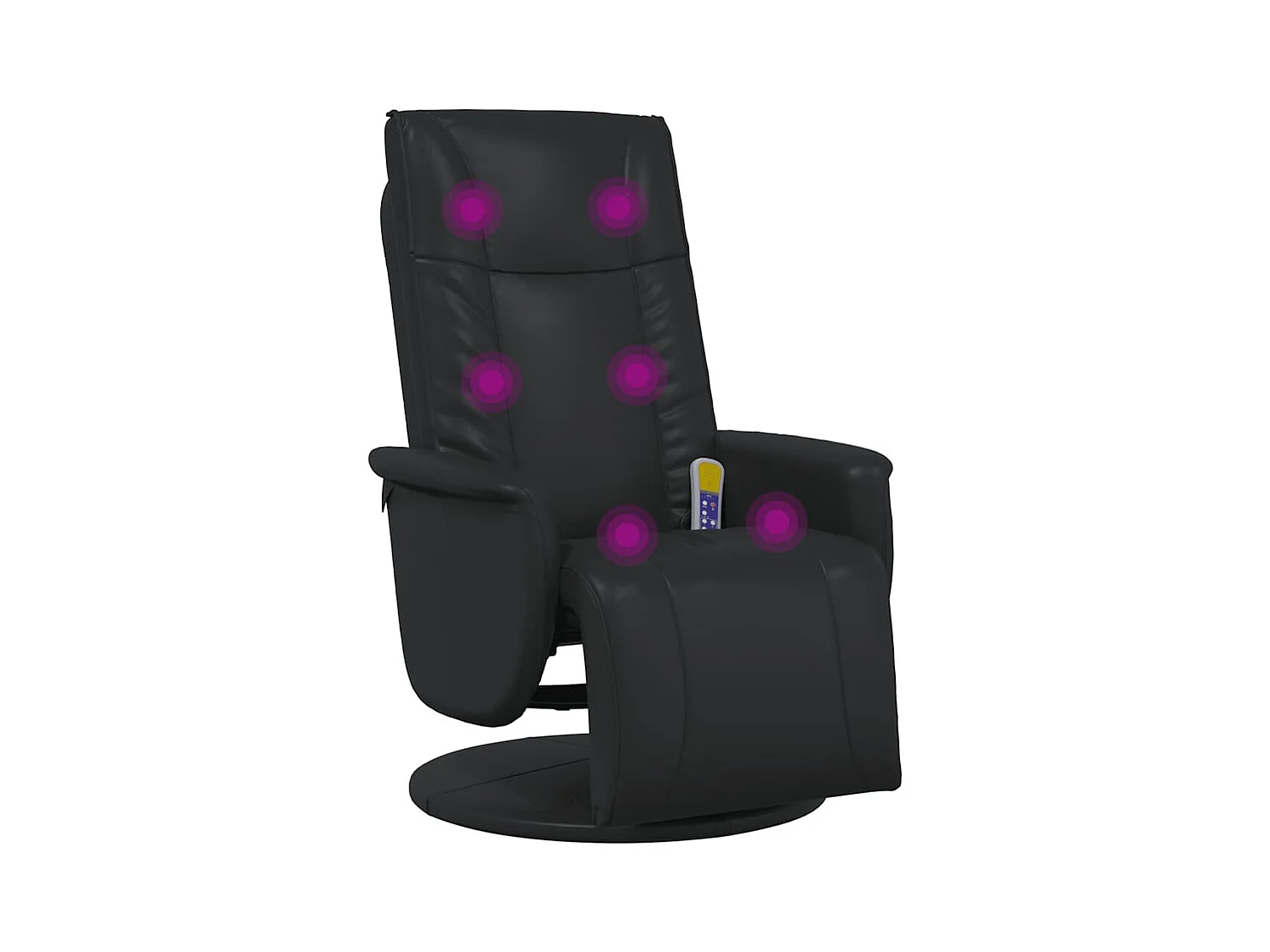 Sillón de relax | Sillón reclinable masaje con reposapiés cuero sintético negro SHL9098