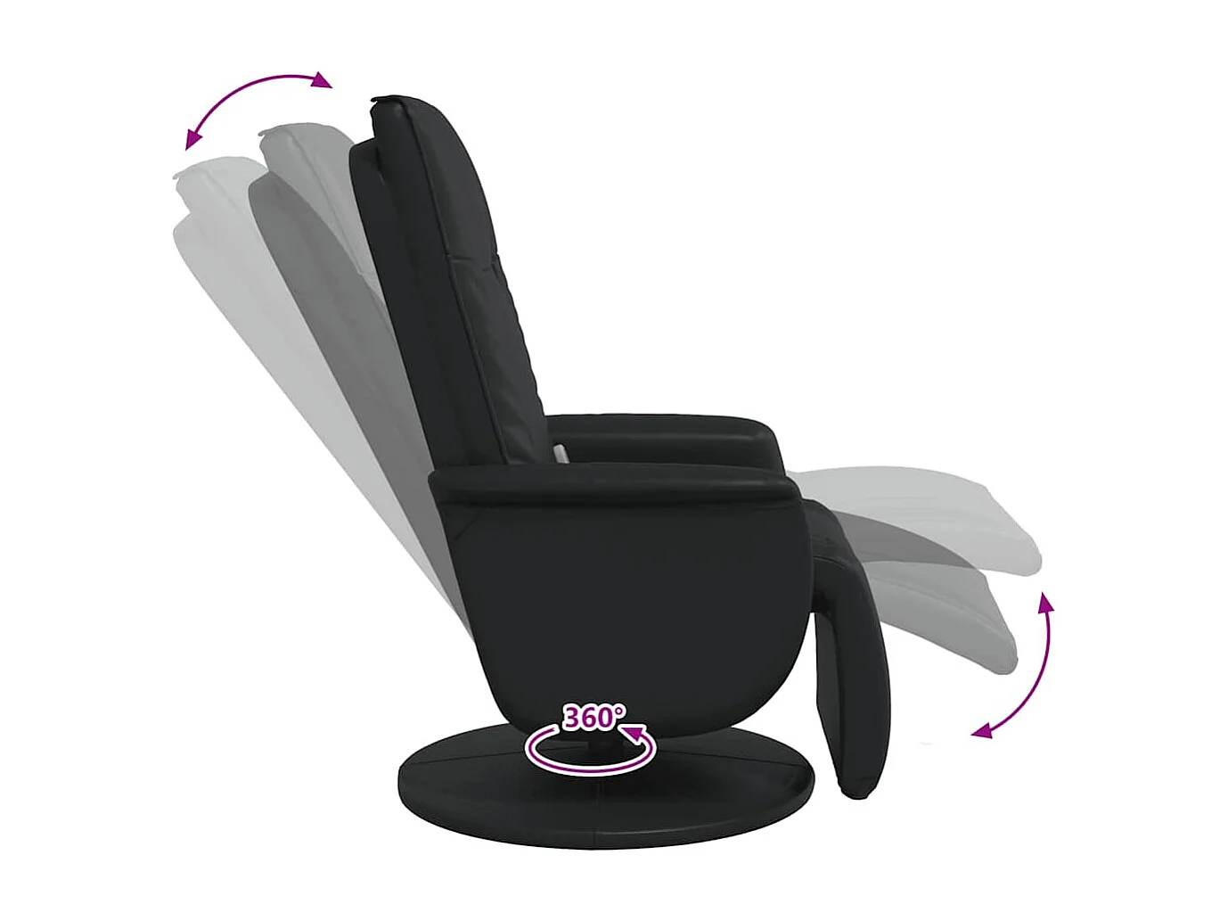 Massagesessel mit Fußteil Schwarz Kunstleder SHL26828