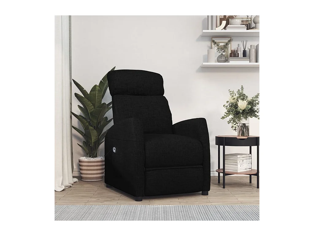 Silla de relax | Sillón elevable tela negro SHL8457