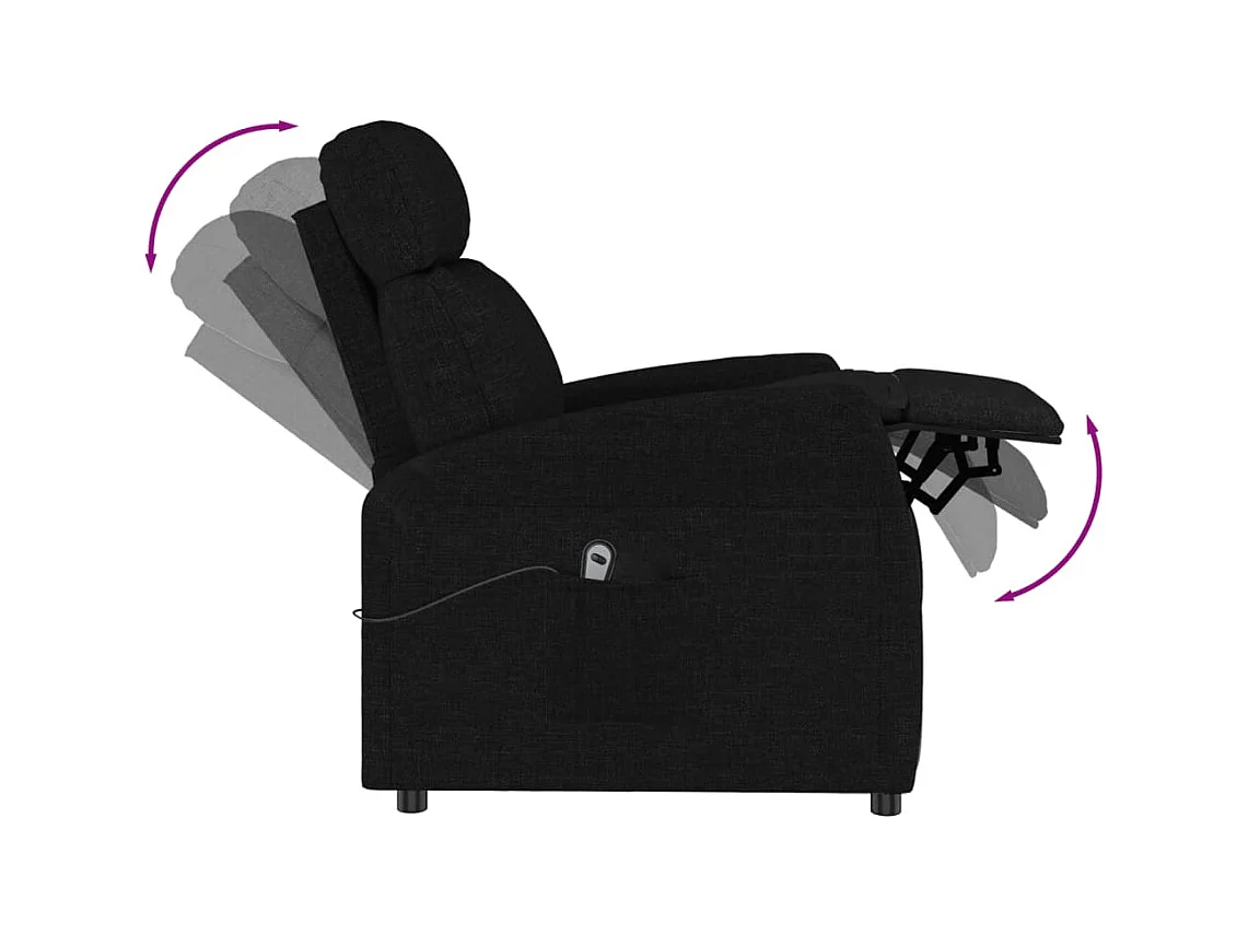 Silla de relax | Sillón elevable tela negro SHL8457