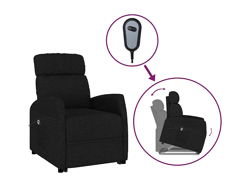 Fauteuil salon-Chaise d'appoint-Fauteuil Noir Tissu SHL3846