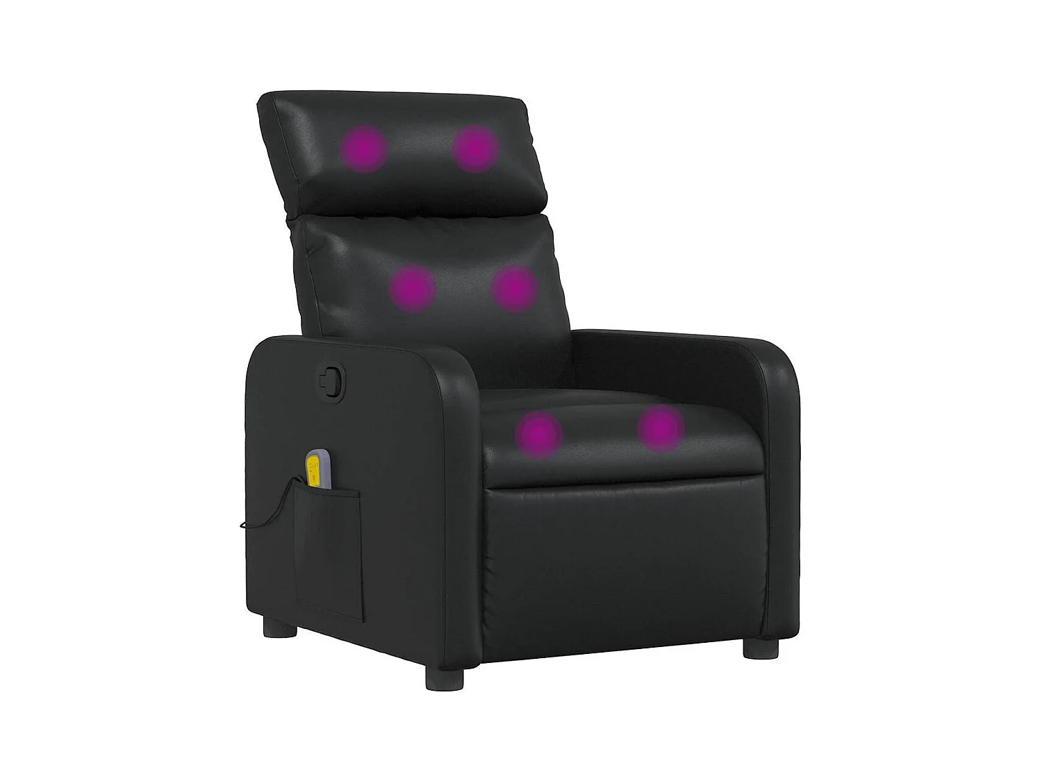 Fauteuil inclinable-Chaise de relax-Fauteuil de Massage Noir Similicuir SHL3067