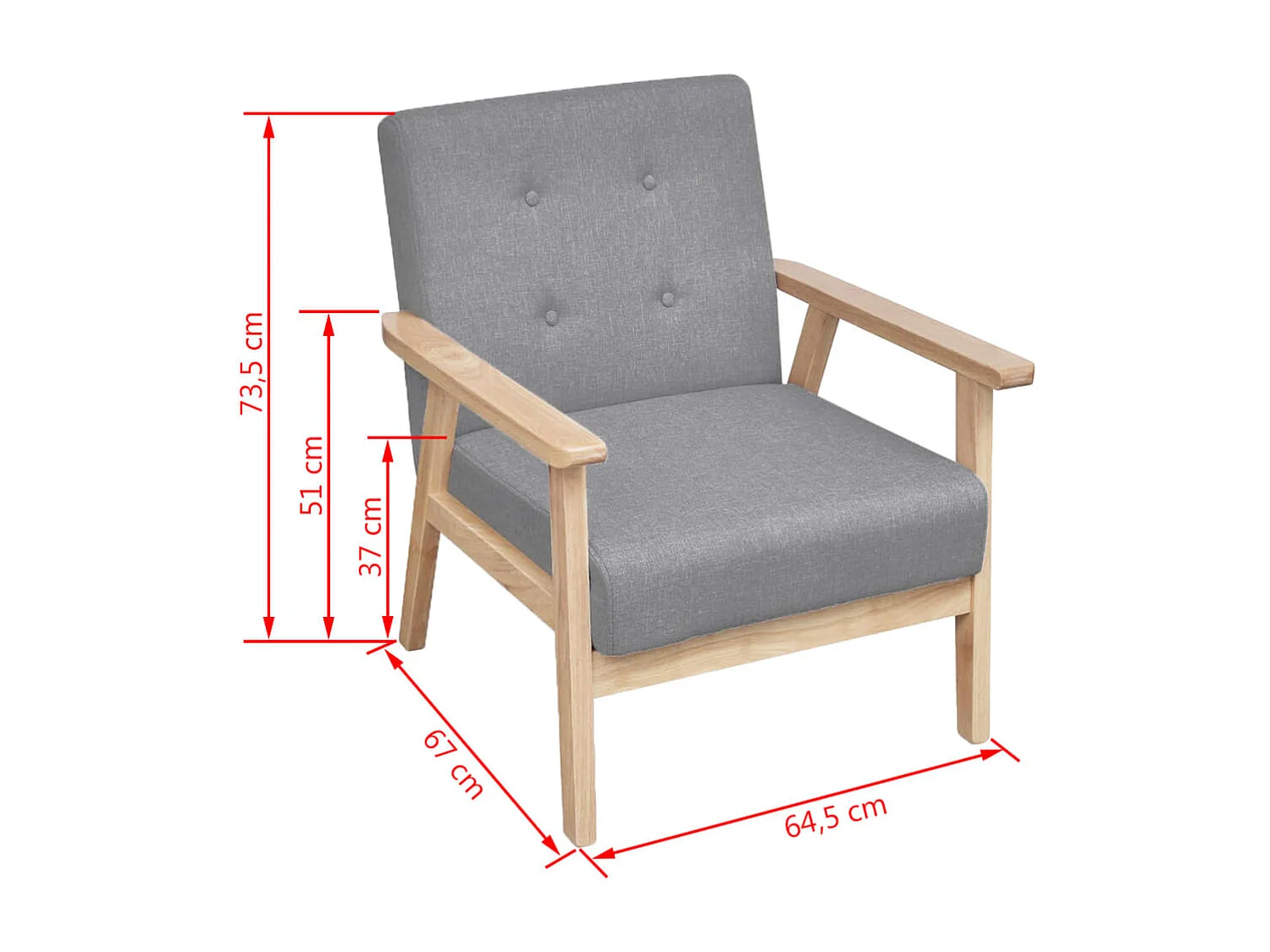 Sillón de salón | Silla de relax | Sillón de tela gris claro SHL7461