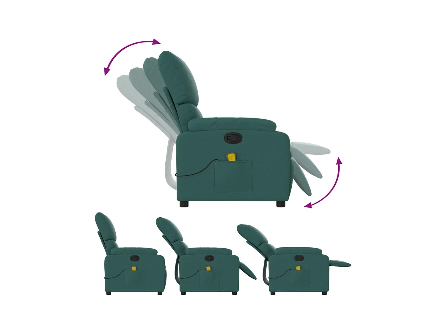 Massagestoel met donkergroene stof