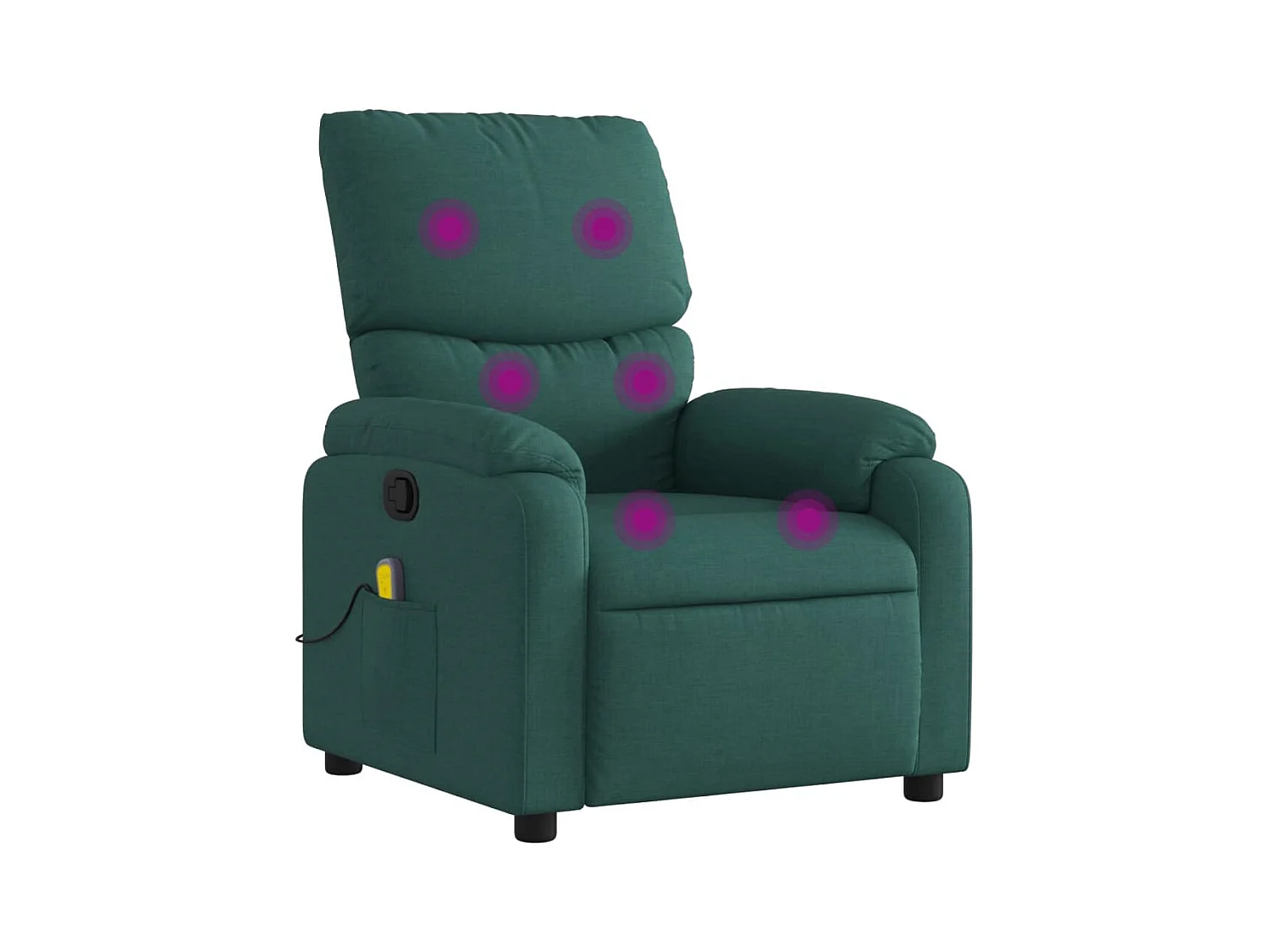 Fauteuil inclinable-Chaise de relax-Fauteuil de Massage vert foncé tissu SHL5025