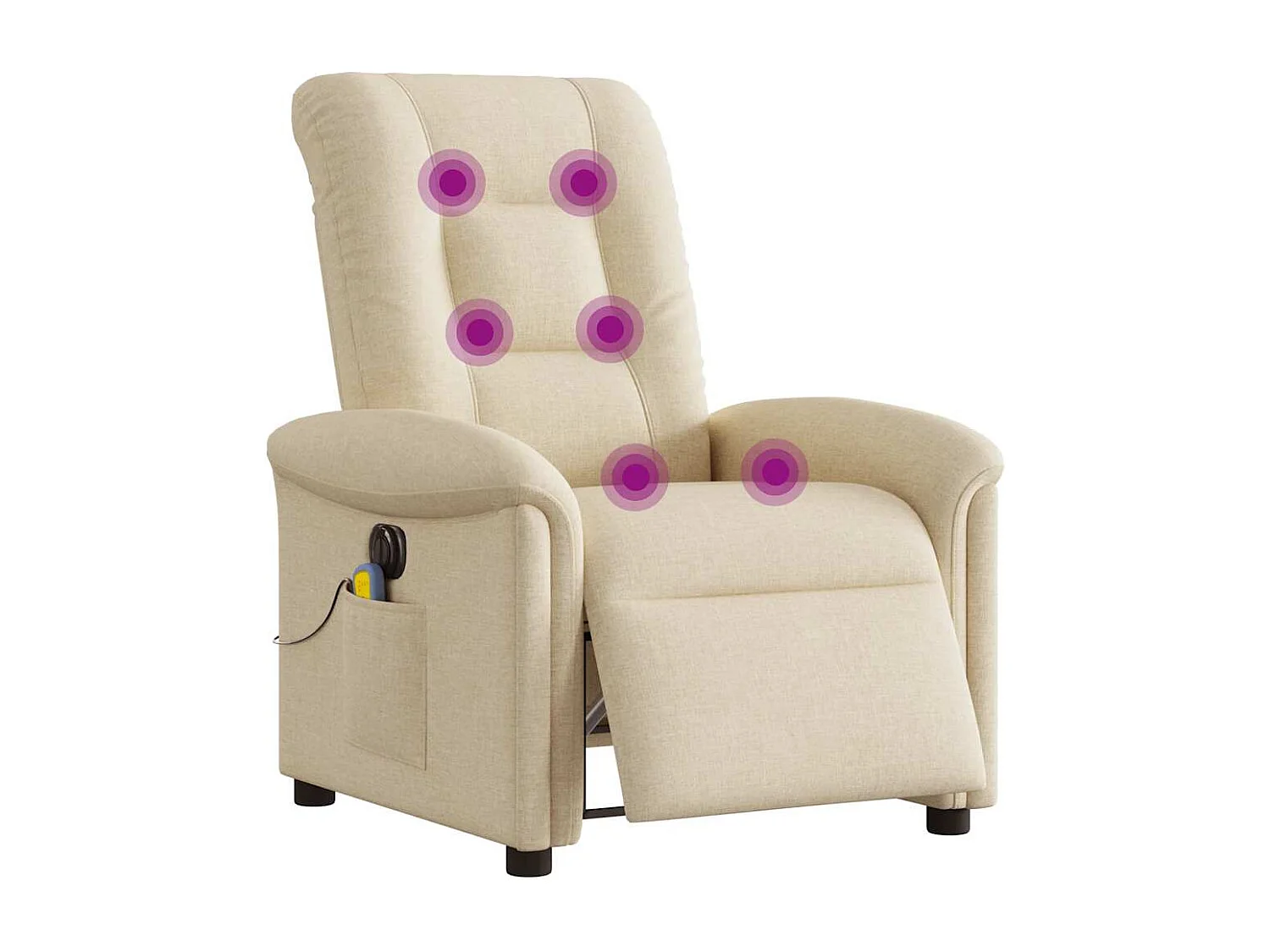 Massagestoel | Relaxstoel elektrisch verstelbaar stof crèmekleurig