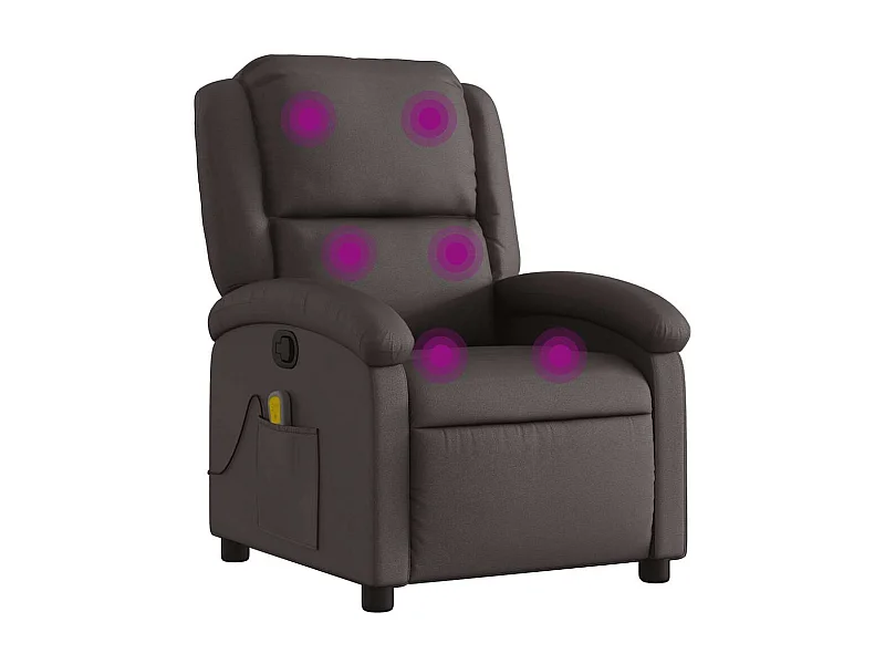Sillón de salón | Silla | Sillón de masaje eléctrico cuero auténtico marrón oscuro SHL3772